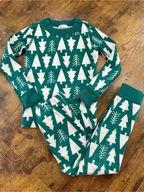 Hanna Andersson Winter Green Christmas Tree Kids Pajama Set, 4T, 100 cm